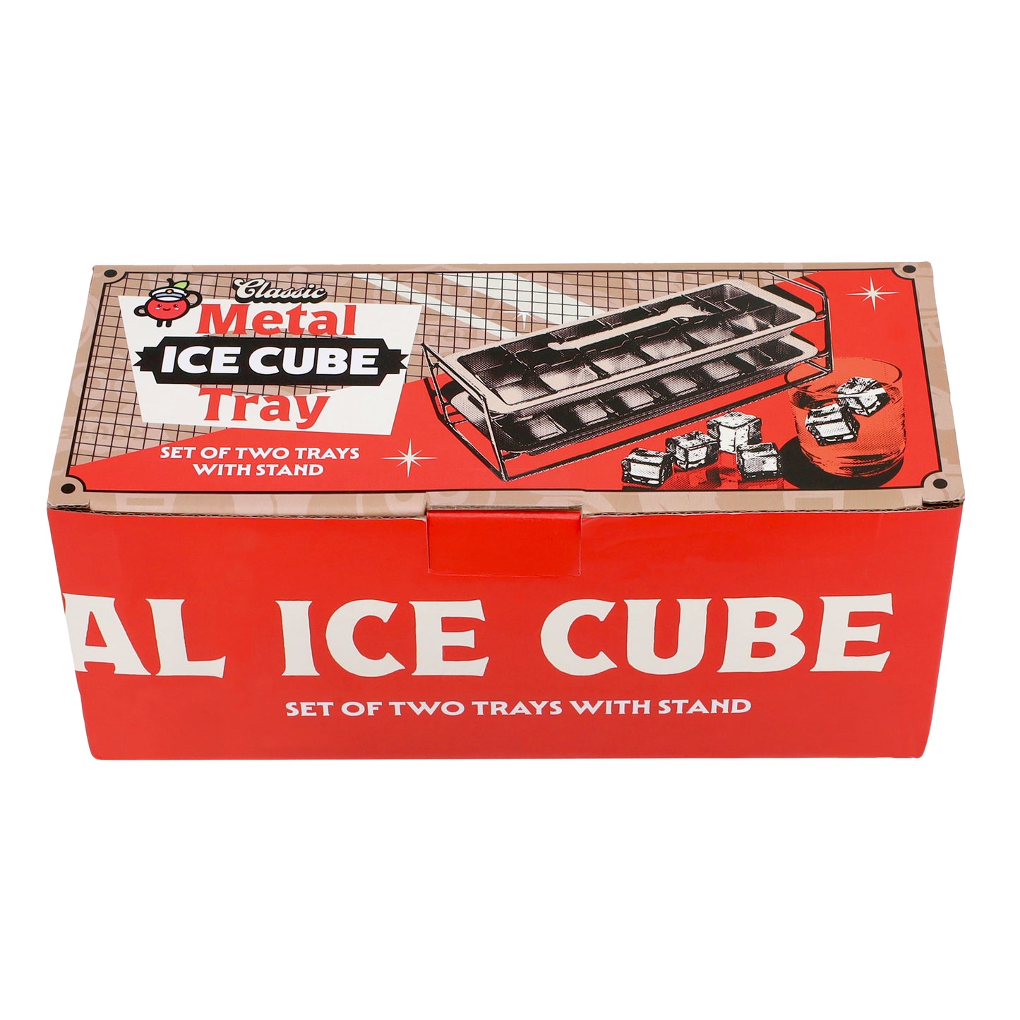 Double Ice Cube Trays - Stainless Steel | 36 Cubes with Lever & Stand