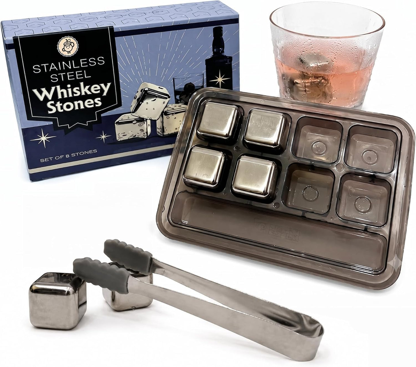 Stainless Steel Whiskey Stones Set (Set of 8)